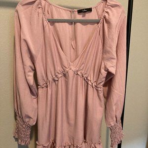 Lulus Ruffled Long Sleeve Mini Dress
